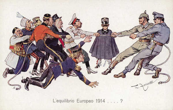 Karikatur ber die italienische Neutralitt im Jahr 1914