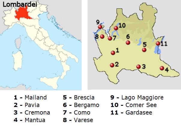 Straenkarte online der Lombardei