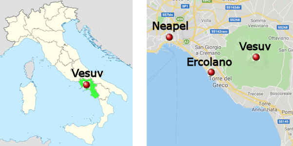 Straenkarte online vom Vesuv und Umgebung