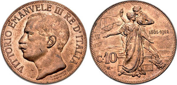 10 Cent-Münze aus dem Jahr 1911