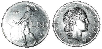 50-Lire-Münze