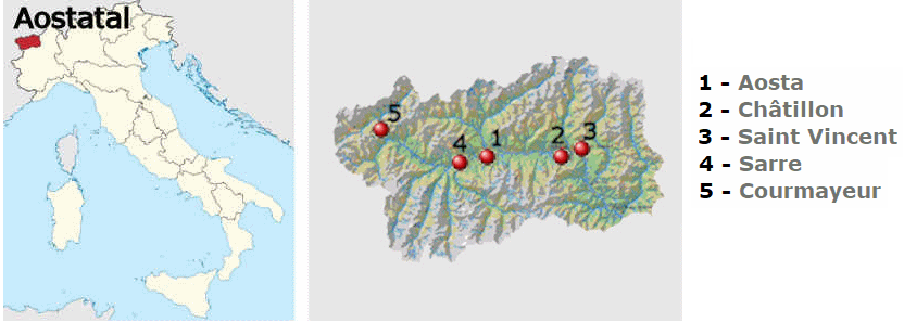 Straenkarte online vom Aostatal
