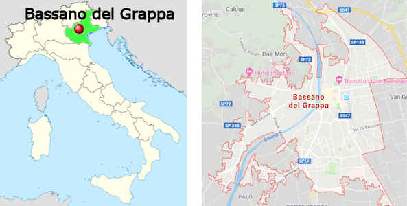 Stadtplan online von Bassano del Grappa