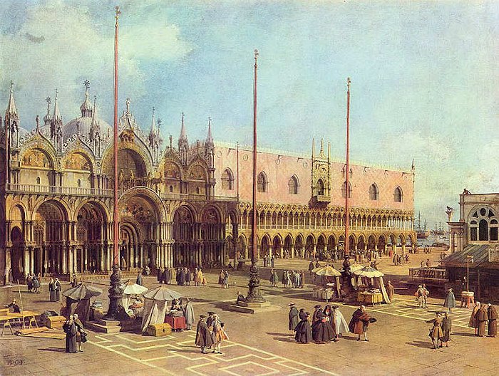 Der Markusplatz mit der Basilika San Marco und Dogenpalast