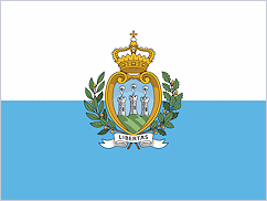 Die Fahne mit dem Wappen von San Marino