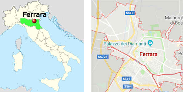 Stadtplan online von Ferrara