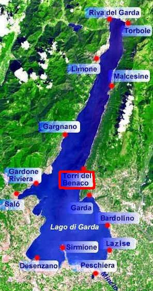 Straßenkarte online vom Gardasee