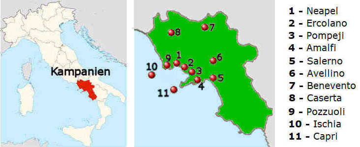Straenkarte online von Kampanien