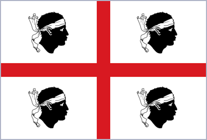 Die Flagge von Sardinien