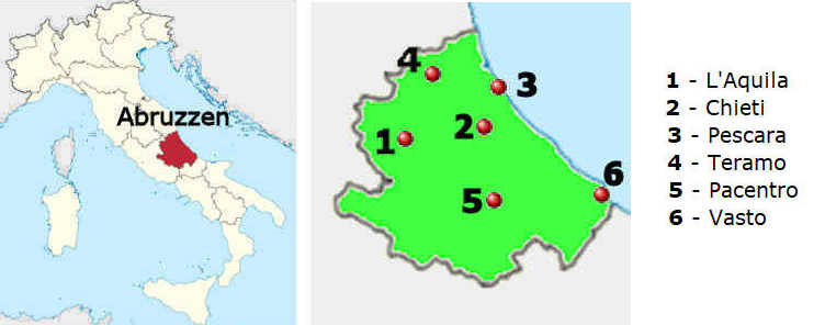 Straenkarte online von Abruzzen