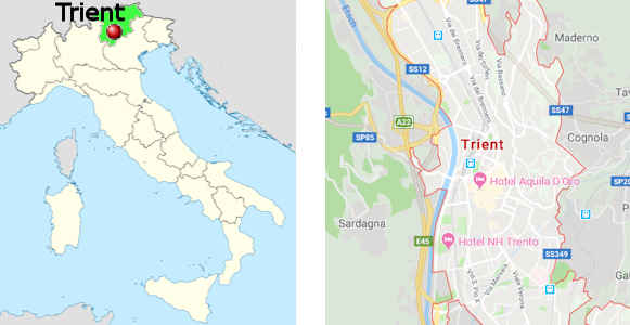 Stadtplan online von Trient